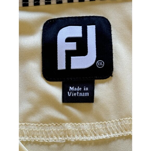 FootJoy Polo Shirt 2XL XXL Yellow Athletic Performance Outdoor Golfer Preppy Men - Picture 3 of 13
